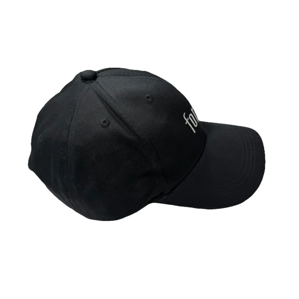 Forplay Black Dad Cap White Embroidered Adjustable Strapback Baseball Hat